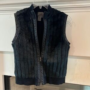 VIEN Wool Cashmere Women’s Sweater Vest Size XL Rabbit Fur Cable Knit Blazer